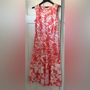 CHARLIE B Coral and Cream Patterned Dress